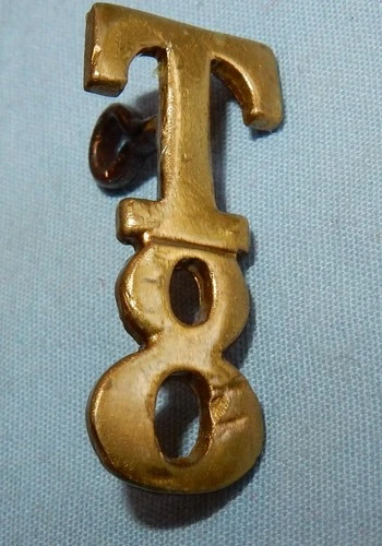 c 1908-WW1 8th TERRITORIAL DLI DURHAM LIGHT INFANTRY MILITARY SHOULDER BADGE T8