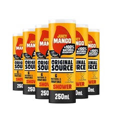 Juicy Mango Shower Gel 250ml Vegan Body Wash- Pack of 6 6.33 per litre