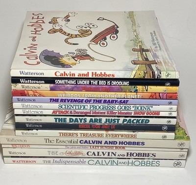 CALVIN AND HOBBES Series Lot of 14 Set of Comic Strip Books Bill Watterson