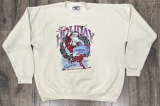 Vintage 90s MADD Holiday Santa Claus Dolphin Coca Cola Parody Crewneck Large
