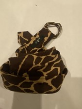 J. CREW Women's Cotton D-ring Preppy Animal Print Brown Belt - M/LG