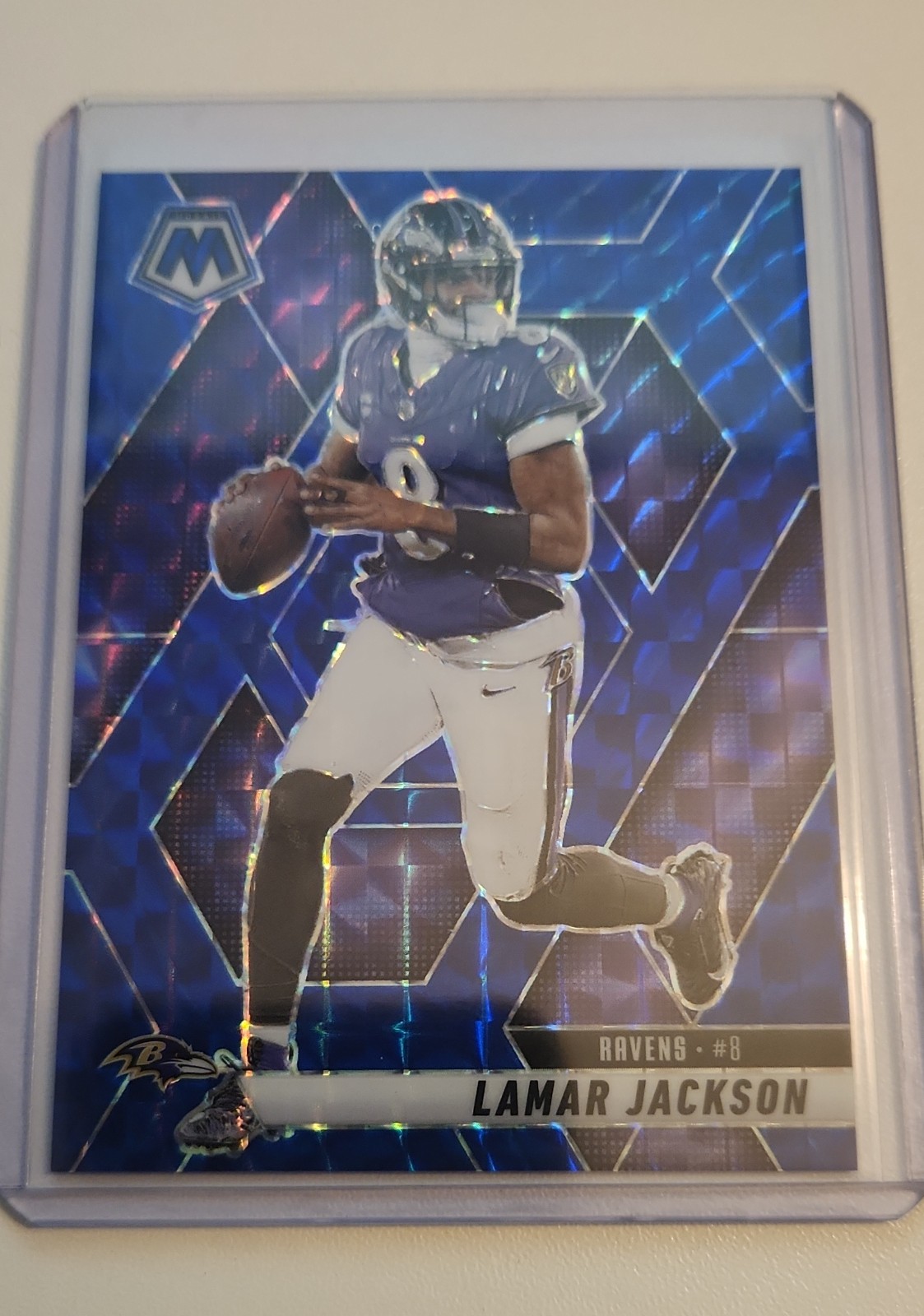 2025 Panini Mosaic - Lamar Jackson #3 Blue Mosaic Prizm /99
