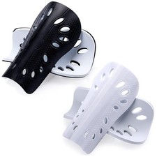 Soccer Shin Guards, 2 Pair Lightweight and Breathable Large, black white