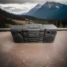 VTG Panasonic RX-DS750 Boombox AM/FM Stereo Cassette Tape 3Disk CD PlayerChanger