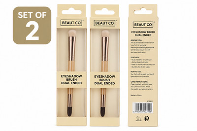 Beauty Co Lidschattenpinsel Dual Ended 2er Set Makeup Lidschatten Blending Pinsel