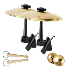 2 Pack Car Cymbal Air Vent, Car Drum Cymbal Air Vent Set with Mini Drum Golden
