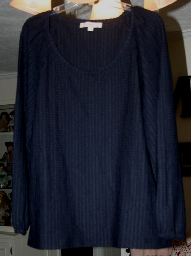 Ladies L/S Dark Blue XXL Pullover Top-PreOwned - Picture 1 of 6