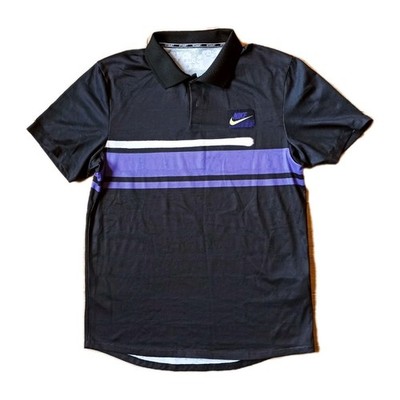 Nike Court Advantage Tennis Polo Shirt NY New York 2019 US Open schwarz lila M