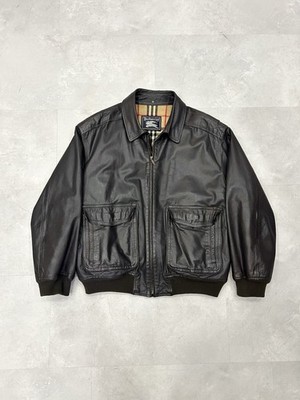 Vintage Burberry Echtleder Flieger Bomberjacke