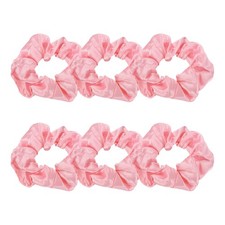 6Pcs Satin Hair Scrunchies Solid Hair Ties Light Rose