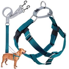 No Pull Dog Harness Teal Adjustable Vest with Swiss Velvet Lining USA Made