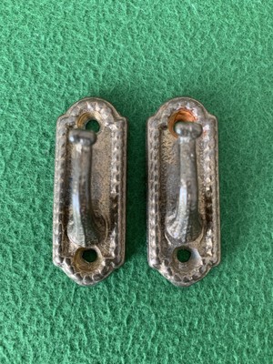 2 Gardinen-Raffhaken Vintage massiv Messing