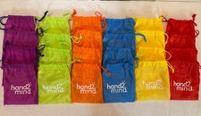 Lot of 24 Hand2Mind Rainbow Canvas Drawstring BAGS for Tiles Alphabet Numbers