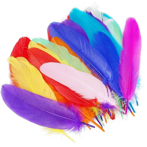 50/100Pcs Natural Goose Feather Dyeing 4-6inch 10-15cm Carnival Diy Costume Mask - Picture 3 of 15