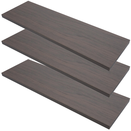 3 Anthracite Oak Floating Shelf Boards Invisible Shelves Dark Grey 60 x