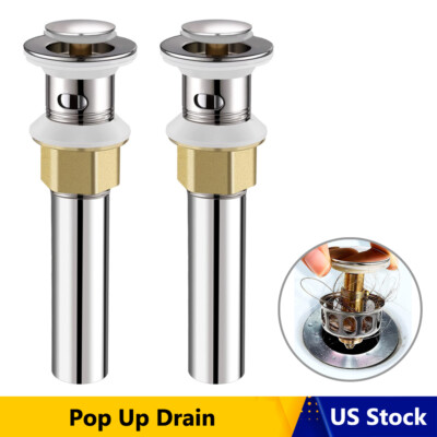 1Pc 1-1/2'' Bathroom Sink Stopper Bullet Core Bounce Pop Up Drain w/ Overflow