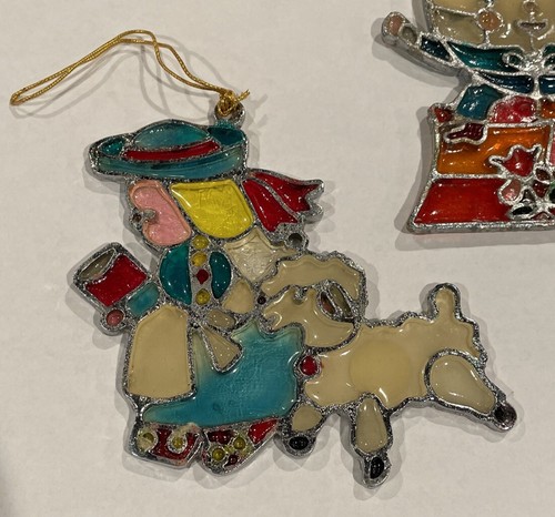 Vintage Stained Glass Kurt Adler Nursery Rhymes Christmas Ornaments Miss Muffet - Picture 2 of 5