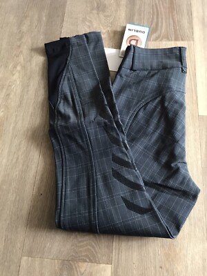 Dublin Ascent Reithose blau kariert Größe 6/24''. Neu mit Etikett.