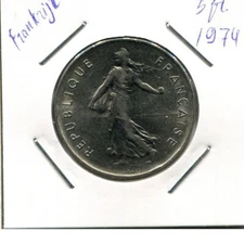 5 FRANCS 1974 FRANCE Coin French Coin #AP032C