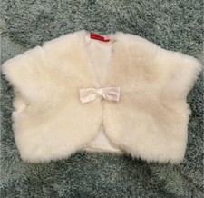 Fur Bolero Girls Ivory poncho coat Jacket Debenhams Age 4