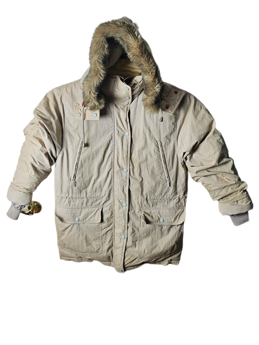Vintage LL Bean Goose Down Filled Jacket Parka Coyote Fur