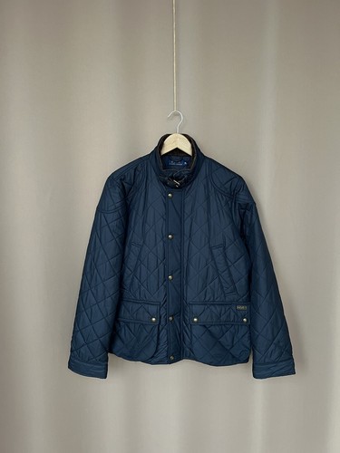 Polo Ralph Lauren dunkelblaue gesteppte Jacke mit mehreren Taschen Damen Größe XL Knopf