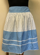 Vintage Sky Blue and White Polka Dot Handmade Half Apron