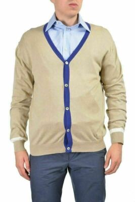 Etro Men's Beige Long Sleeve Button Down Cardigan Sweater Size US 2XL IT 56  | eBay