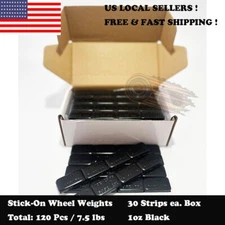 120 Pcs 30 Strips 1oz Black Stick On Wheel Balance Weights Adhesive Tape 7.5 Lbs