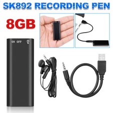 8GB Mini Pocket Voice Activated Recorder Audio Sound Record Device MP3 Player UK