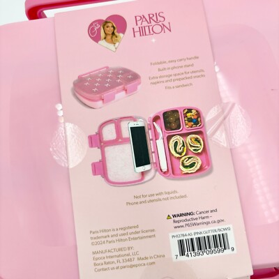 Paris Hilton Kitchen Bento Box 4 Compartment Lunch Box Phone Stand