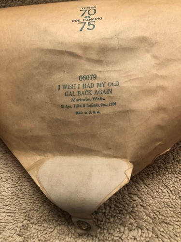 1926 Piano Player Roll by Weile special -"I wish I had my old gal back again" - Picture 4 of 5