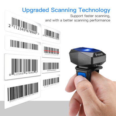 Eyoyo Mini Bluetooth Wearable 1D Laser Barcode Scanner Wireless Barcode Reader