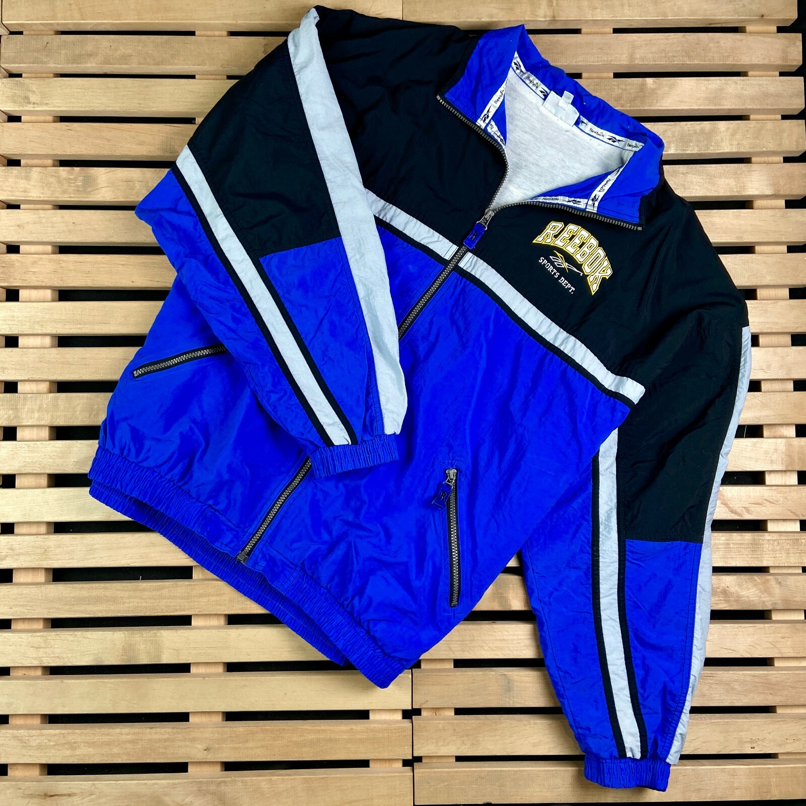 Mens Bomber Jacket Reebok Vintage Size 