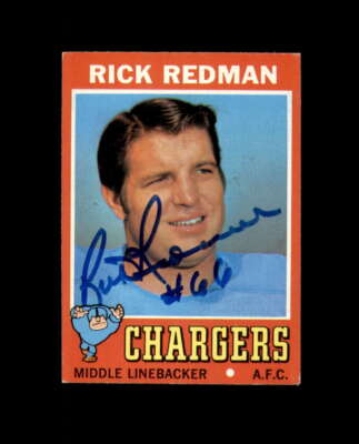 Rick Redman Signed 1971 Topps San Diego Chargers Autograph