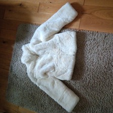 Ladies Faux Fur Jacket Elle Size 14 Crream