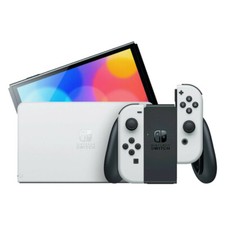 Nintendo Switch OLED - 64GB - White Console, White Controllers - Good Condition