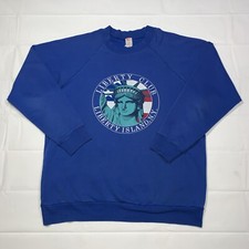 Vintage 80s New York City Statue Of Liberty Island Crewneck Sweatshirt XL Rare