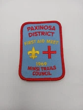 VINTAGE Boy Scout Patch Minsi Trails Paxinosa District First Aid Meet.   S/60