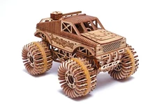 Wood Trick Monster Truck Model Mechanical 3D Wooden Puzzle Best DIY Toy