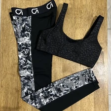 Gap Fit Sports Bra Recycled Power Women’s S Black + Leggings G Fast Activewear