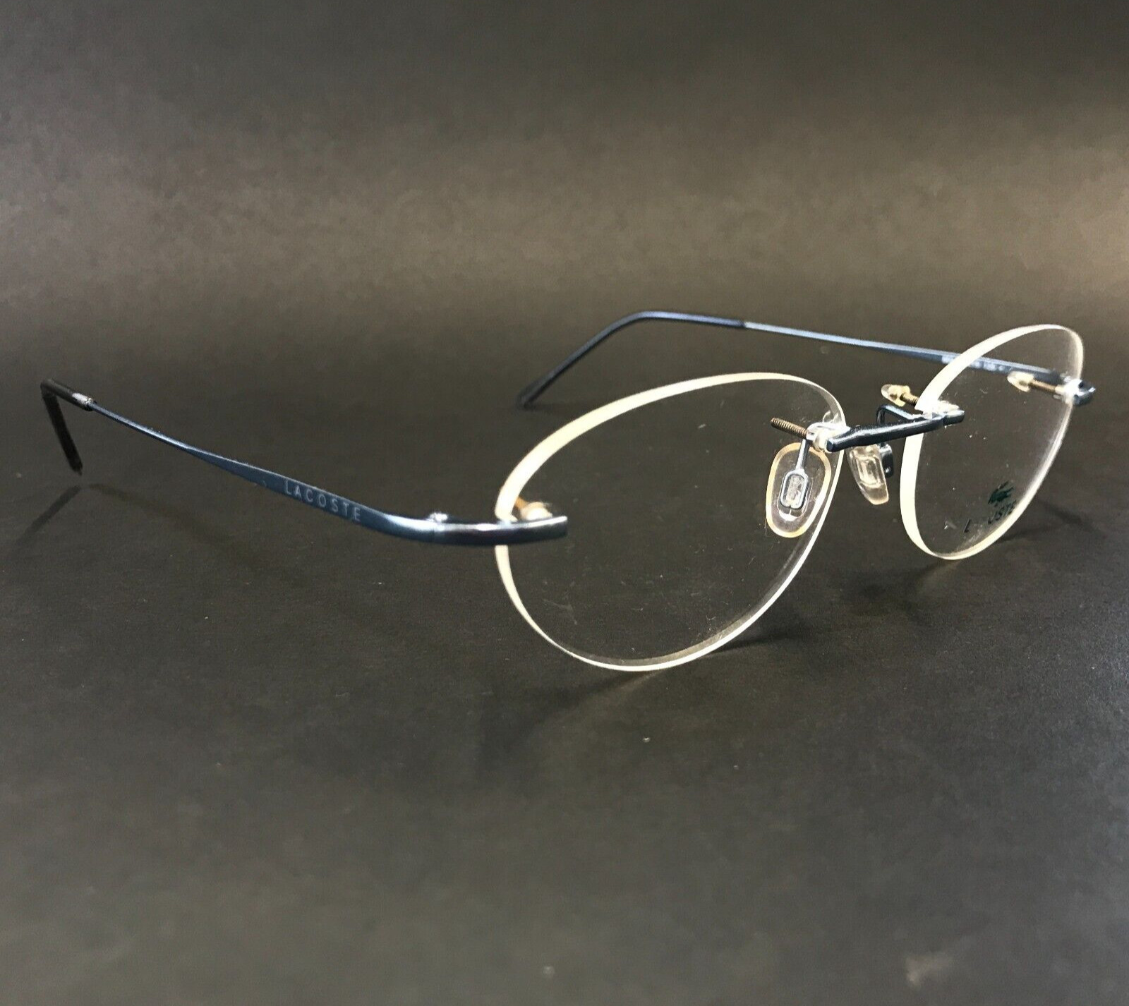 Lacoste Eyeglasses Frames 8024 F1219 Metal Blue Rimless Oval 52-15-135 thumbnail 2