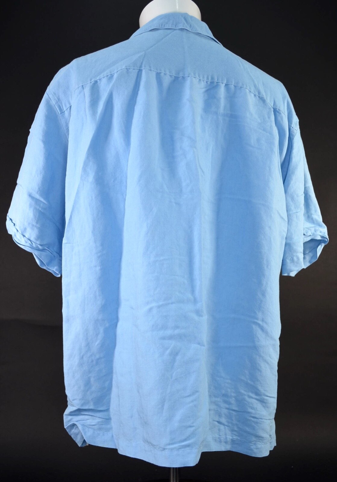 Cubavera Blue White Cigar Shirt Bowling Button Down S… Gem