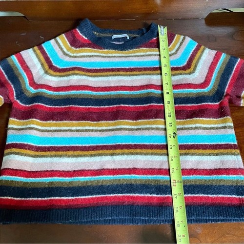 Frances Valentine Colorful Sweater Cropped Angora Wool Preppy, Girls Large - Picture 9 of 9