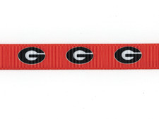 University of Georgia Bulldogs 5/8" GROSGRAIN RIBBON 1,3,5,10 YARDS