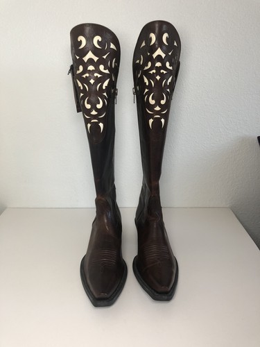 Leather Knee High Cowboy Boots 10010252 