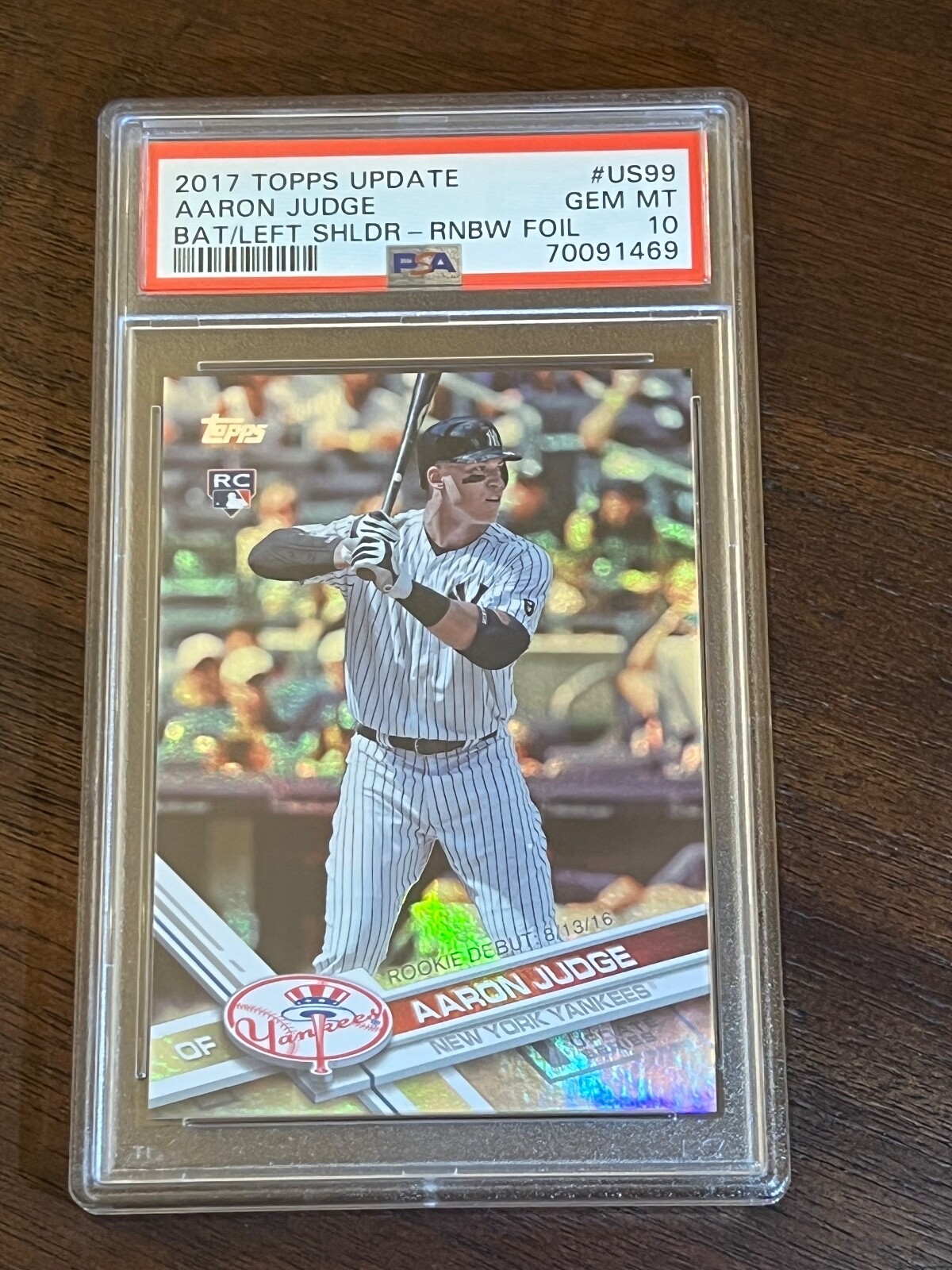 2017 Topps Update Aaron Judge #US99 Rainbow Foil PSA 10 MISLABELED Rare Rookie