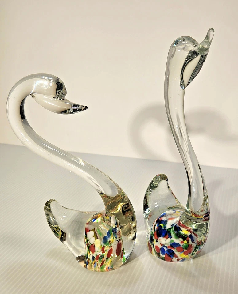 Murano Glass Pair Swans. Art Glass figurine. Hand made - Image 2 of 4