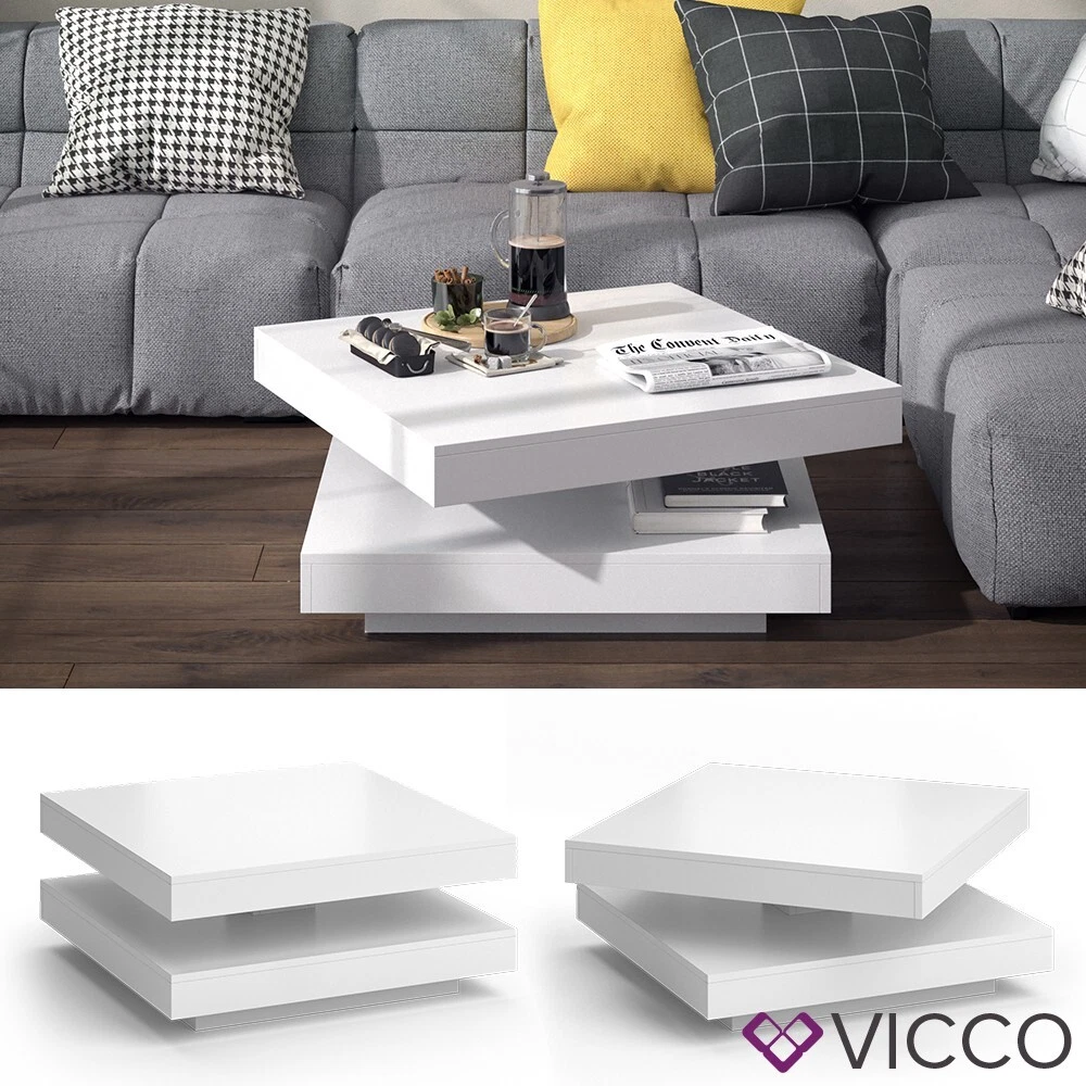 Vicco Table basse Stelios, Blanc, 100x42cm | Leroy Merlin