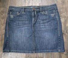 Vtg 2006 Jean Skirt Tommy Hilfiger Short Skirt Size 10 Button Flap Back Pockets